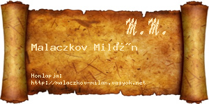 Malaczkov Milán névjegykártya
